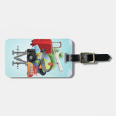 Modernes Monogramm-Gepäckstück Gepäckanhänger (Vorderseite horizontal)