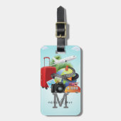 Modernes Monogramm-Gepäckstück Gepäckanhänger (Vorderseite vertikal)