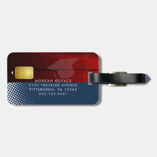 Modernes Monogramm-Gepäckstück Gepäckanhänger (Rückseite horizontal)