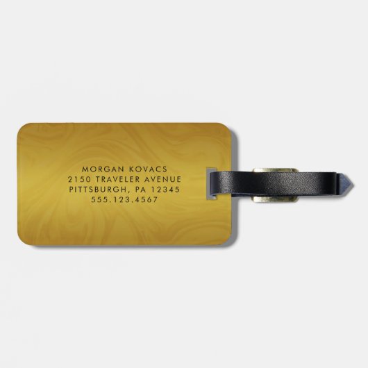 Modernes Monogramm-Gepäckstück Gepäckanhänger (Rückseite horizontal)