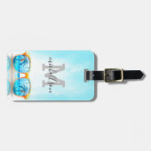 Modernes Monogramm-Gepäckstück Gepäckanhänger (Vorderseite horizontal)