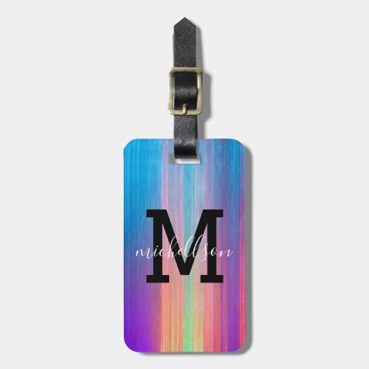 Modernes Monogramm-Gepäckstück Gepäckanhänger (Vorderseite vertikal)