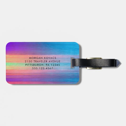 Modernes Monogramm-Gepäckstück Gepäckanhänger (Rückseite horizontal)