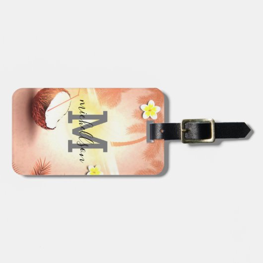 Modernes Monogramm-Gepäckstück Gepäckanhänger (Vorderseite horizontal)