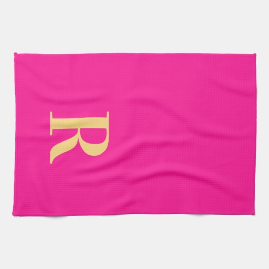 Modernes Monogramm Geschirrtuch (Horizontal)