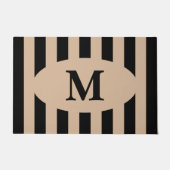 Modernes Monogramm gestreift Fußmatte (Vorderseite)