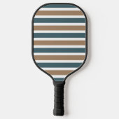 Modernes Monogramm gestreift Pickleball Schläger (Rückseite)