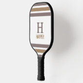 Modernes Monogramm gestreift Pickleball Schläger (Links)