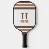 Modernes Monogramm gestreift Pickleball Schläger (Vorderseite)