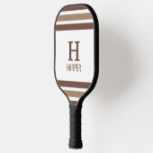 Modernes Monogramm gestreift Pickleball Schläger (Links)