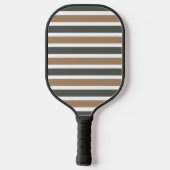 Modernes Monogramm gestreift Pickleball Schläger (Rückseite)