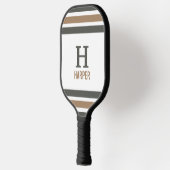 Modernes Monogramm gestreift Pickleball Schläger (Links)
