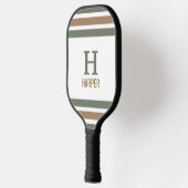 Modernes Monogramm gestreift Pickleball Schläger (Links)