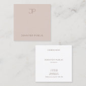 Modernes Monogramm-glattes schlichtes berufliches Quadratische Visitenkarte (Vorne/Hinten)