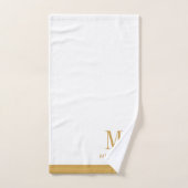 Modernes Monogramm Gold in Weiß Badhandtuch Set (Handtuch)