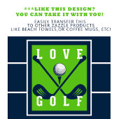 Modernes Monogramm Golfer Blue Green Sports Design Golfhandtuch