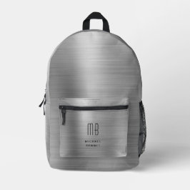 Modernes Monogramm Grau Bedruckter Rucksack