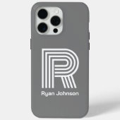 Modernes Monogramm Grau Case-Mate iPhone Hülle (Rückseite)