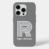 Modernes Monogramm Grau Case-Mate iPhone Hülle (Rückseite)