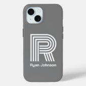Modernes Monogramm Grau Case-Mate iPhone Hülle (Rückseite)