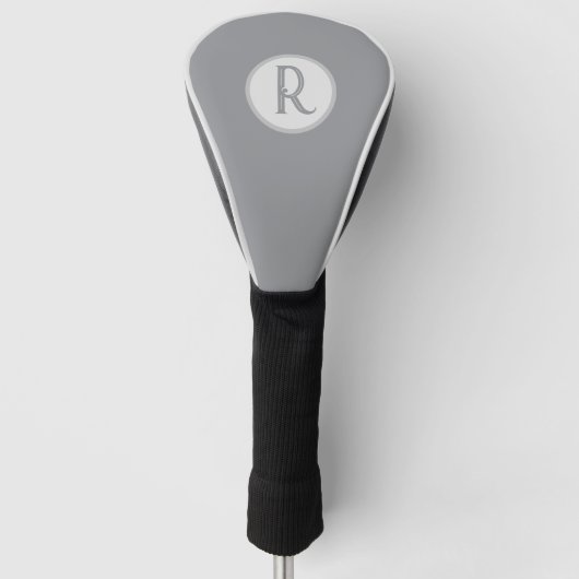 Modernes Monogramm Grau Golf Headcover (Vorderseite)