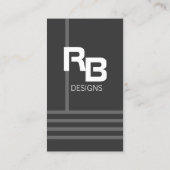 Modernes Monogramm-Grau Visitenkarte (Rückseite)
