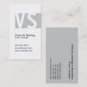 Modernes Monogramm (grau) Visitenkarte (Vorne/Hinten)