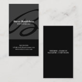 Modernes Monogramm-Grau Visitenkarte (Vorne/Hinten)