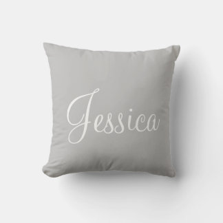 Modernes Monogramm Grau Weiß Kissen