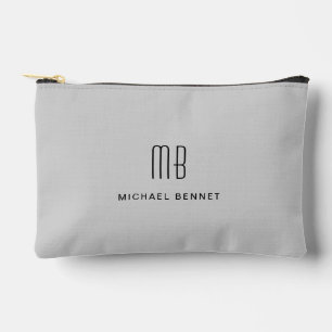 Modernes Monogramm Grau Zubehörtasche