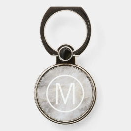 Modernes Monogramm-Graumarmor Handy Ring