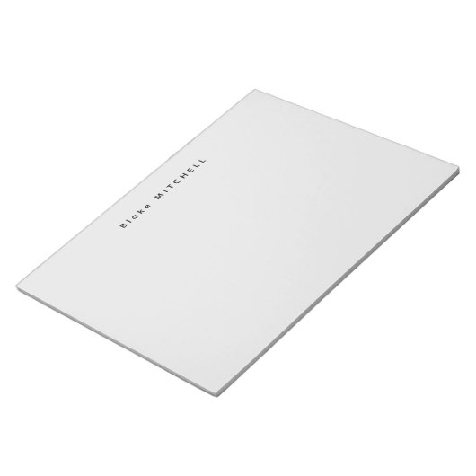 Modernes Monogramm Gray Stationery einfach Notizblock (angewinkelt)