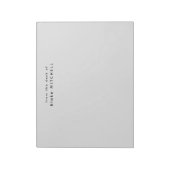 Modernes Monogramm Gray Stationery einfach Notizblock (Rotiert)