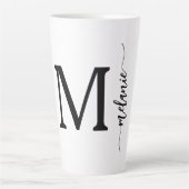 Modernes Monogramm handgeschriebenes Geschenk für Milchtasse (Vorderseite)