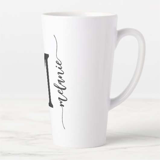 Modernes Monogramm handgeschriebenes Geschenk für Milchtasse (Rechts)