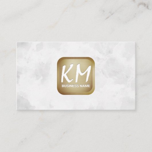 Modernes Monogramm | Hintergrund der weißen Textur Visitenkarte (Vorderseite)