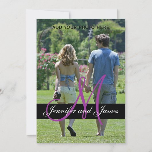 Modernes Monogramm-Hochzeitseinladung-Foto Einladung (Vorderseite)