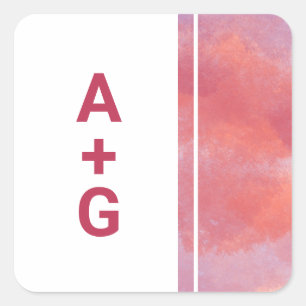 Modernes Monogramm-Hochzeitsticker Quadratischer Aufkleber