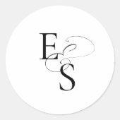Modernes Monogramm-Hochzeitsticker Runder Aufkleber (Vorderseite)