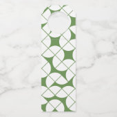 Modernes Monogramm Hochzeitsweiß MCM Muster Flaschenanhänger (Rückseite)