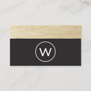 Modernes Monogramm   Holzschnitt Visitenkarte