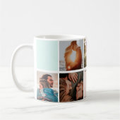 Modernes Monogramm Ihres 7-Foto-Sortiergitters Kaffeetasse (Links)