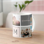 Modernes Monogramm Ihres 7-Foto-Sortiergitters Kaffeetasse<br><div class="desc">Modernes Monogramm Ihres 7-Foto-Sortiergitters</div>