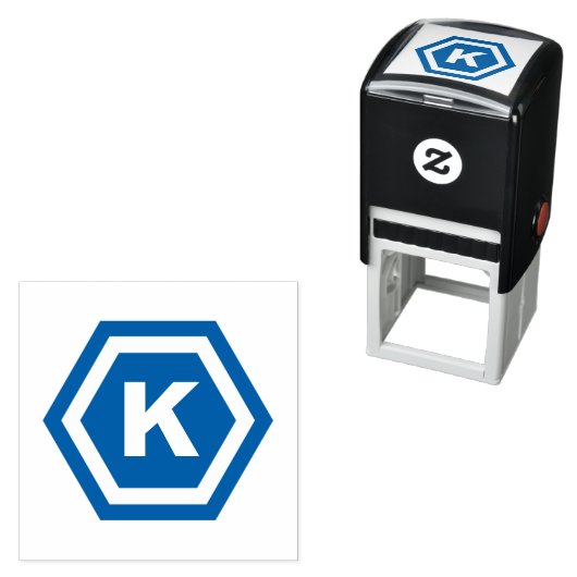 Modernes Monogramm in Hexagons Permastempel (Beispiel)