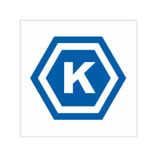 Modernes Monogramm in Hexagons Permastempel