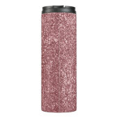 Modernes Monogramm in rosa Glitzer - Personalisier Thermosbecher (Rückseite)