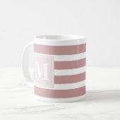 Modernes Monogramm in Rosa und Weiß Kaffeetasse (Vorderseite Links)