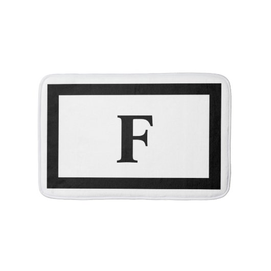 Modernes Monogramm in Weiß und Schwarz Badematte (Vorderseite)