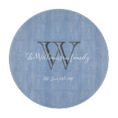 Modernes Monogramm Initial- + Familienname Chic Schneidebrett (Vorderseite)