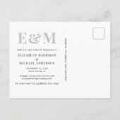 Modernes Monogramm-Initial-Foto Save the Date Ankündigungspostkarte (Rückseite)